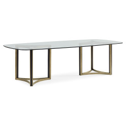 Caracole Remix Double Pedestal Glass Top Table