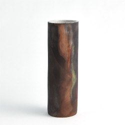 Rust Cylinder Raku Vase - Lg