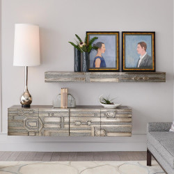 Abstract Block Floating Shelf - Nickel