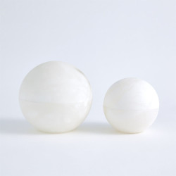 Alabaster Sphere Box - White - Lg