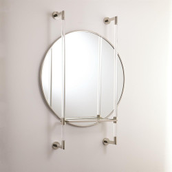 Hadley Mirror - Nickel w/Glass Shelf