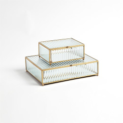 Reeded Glass Box - Clear - Lg Reeded Glass Box - Clear - Lg