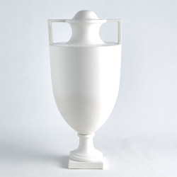 Square Handle Amphora Urn - Matte White