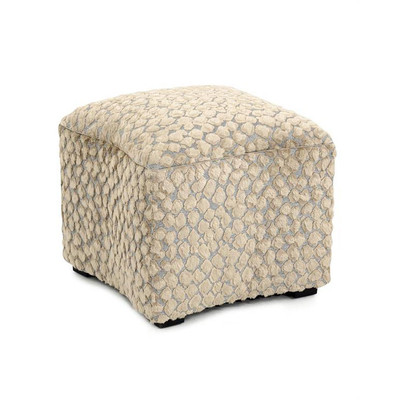 Curved Ottoman - Spotted Velvet