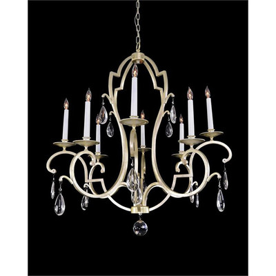 Silver-Leaf Eight-Light Chandelier