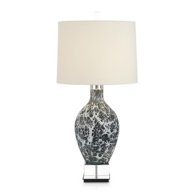 Webs of Charcoal and White Glass Table Lamp