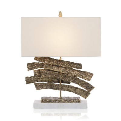 Brass Crinkle Swoosh Table Lamp