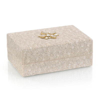 Hand-Beaded Box II - Cream