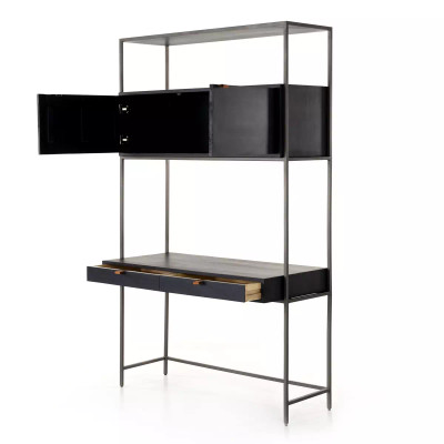 Four Hands Trey Modular Wall Desk - Black Wash Poplar