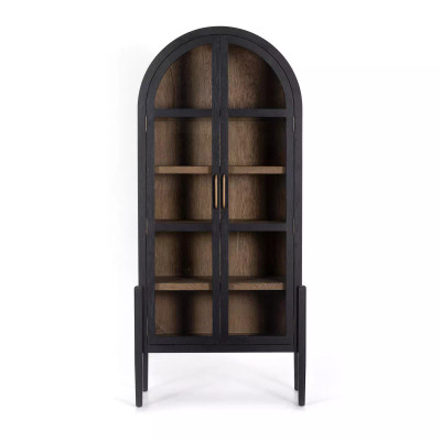 Four Hands Tolle Cabinet - Drifted Matte Black W/ Drifted Oak