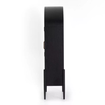 Four Hands Tolle Cabinet - Drifted Matte Black W/ Drifted Oak