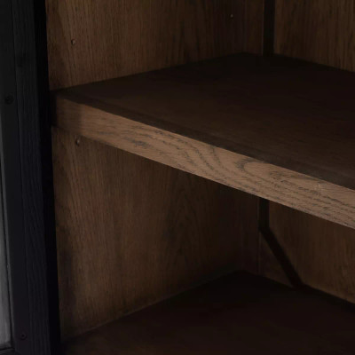 Four Hands Tolle Cabinet - Drifted Matte Black W/ Drifted Oak