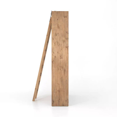Four Hands Bane Double Bookshelf W/ Ladder - Smoked Pine