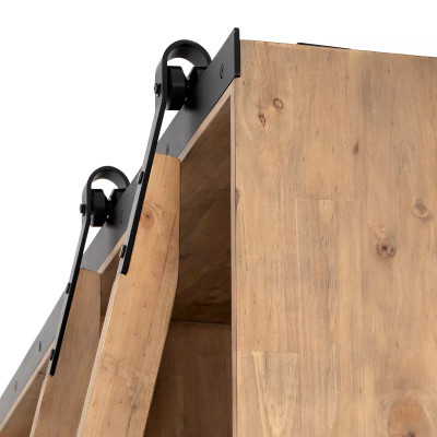 Four Hands Bane Double Bookshelf W/ Ladder - Smoked Pine