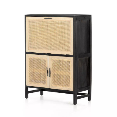 Four Hands Caprice Bar Cabinet - Black Wash Mango