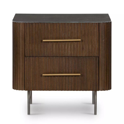 Four Hands Fletcher Nightstand - Terra Brown Oak Veneer
