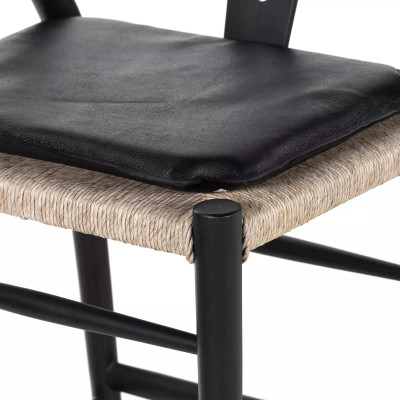 Four Hands Muestra Bar Stool - Black Teak - Pebble Black