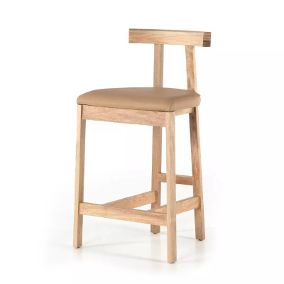 Four Hands Tex Counter Stool - Natural Leather