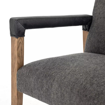 Four Hands Reuben Dining Chair - Ives Black - Lamont Oak