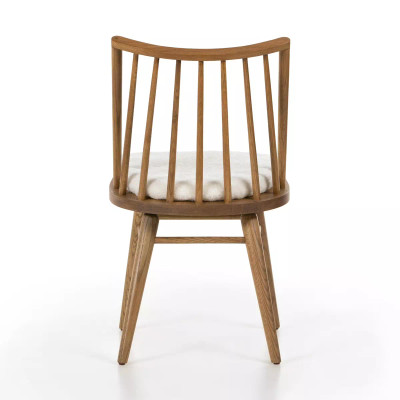 Four Hands Lewis Windsor Chair - Sandy Oak - Cream Shorn Sheepskin