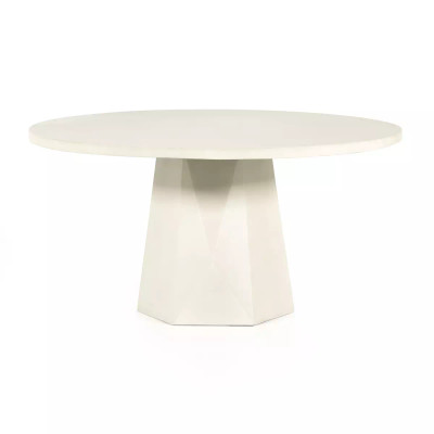 Four Hands Bowman Outdoor Dining Table - White Concrete