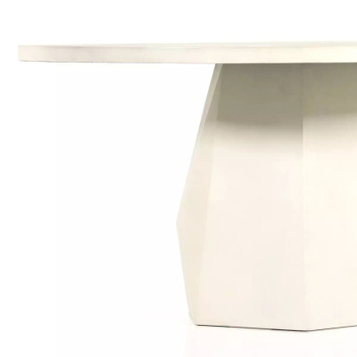 Four Hands Bowman Outdoor Dining Table - White Concrete