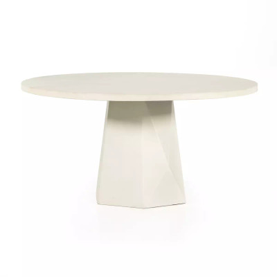 Four Hands Bowman Outdoor Dining Table - White Concrete