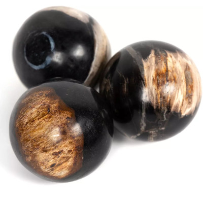 Four Hands Petrified Wood Balls, Set Of 3