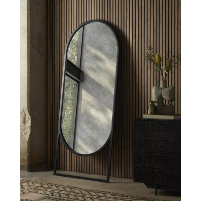 Four Hands Dawson Floor Mirror - Matte Black (Closeout)