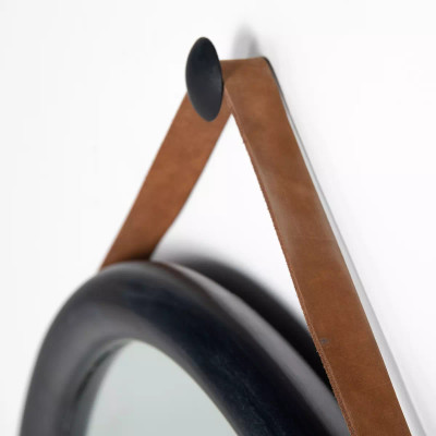 Four Hands Des Mirror - Black Wash Poplar