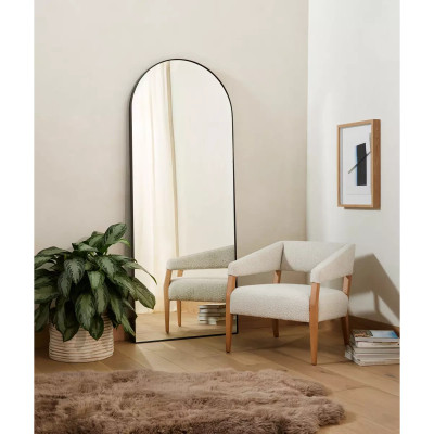 Four Hands Georgina Floor Mirror - Iron Matte Black