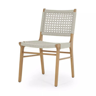 Four Hands Delmar Outdoor Dining Chair - Natural Teak - Ivory Rope