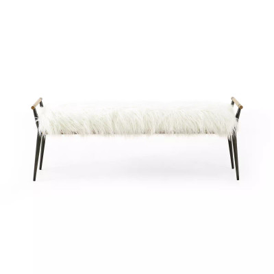 Four Hands Charlotte Bench - Mongolian Cream Fur