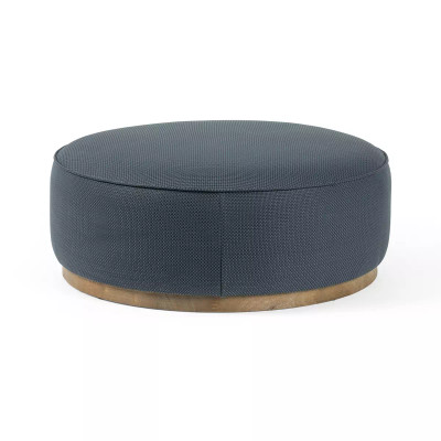 Four Hands Sinclair Large Round Ottoman - Fresno Cobalt