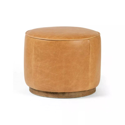 Four Hands Sinclair Round Ottoman - Butterscotch