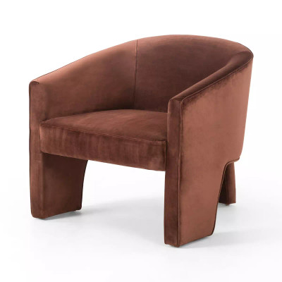 Four Hands Fae Chair - Burnt Auburn Velvet