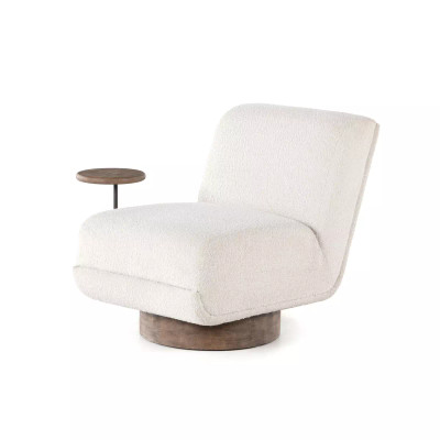 Four Hands Bronwyn Swivel Chair + Table - Knoll Natural