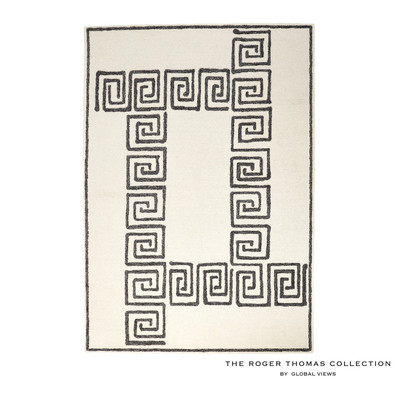 Global Views Alexander Rug - Ivory/Black - 12 x 15