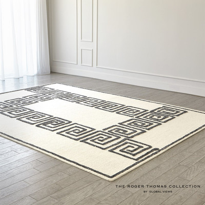 Global Views Alexander Rug - Ivory/Black - 12 x 15