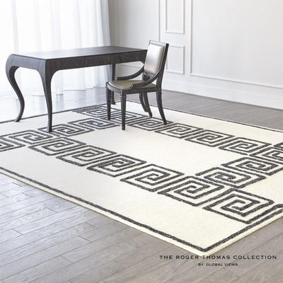 Global Views Alexander Rug - Ivory/Black - 12 x 15