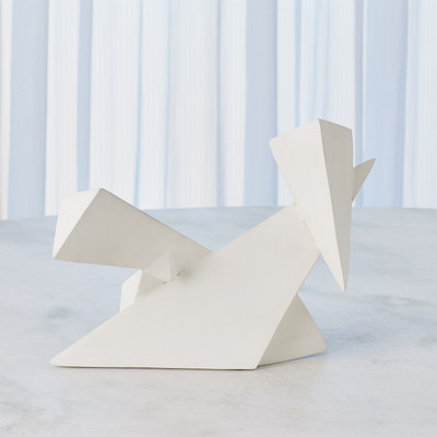 Global Views Angular Outcrop Sculpture - White - Sm