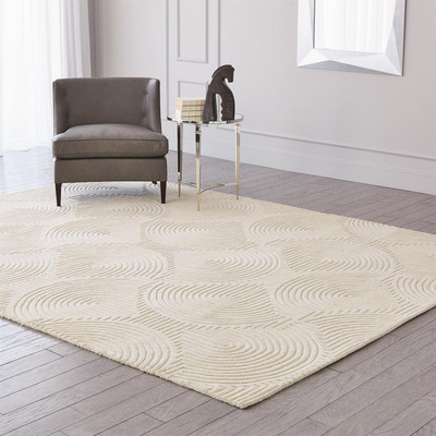 Global Views Arches Rug - Ivory/Ivory - 12 x 18