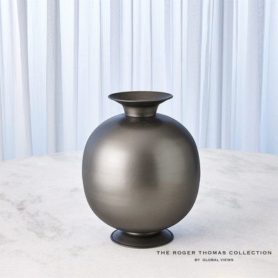 Global Views Bronzino Orb Vase - Gunmetal - Lg (Closeout)