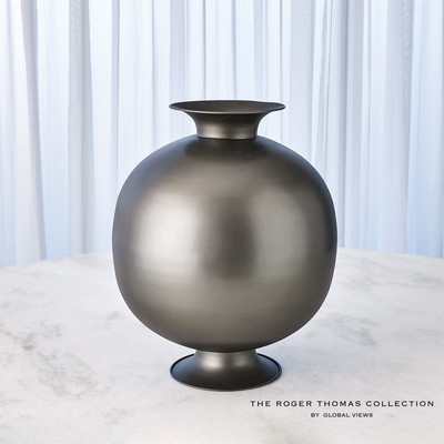 Global Views Bronzino Orb Vase - Gunmetal - Lg (Closeout)