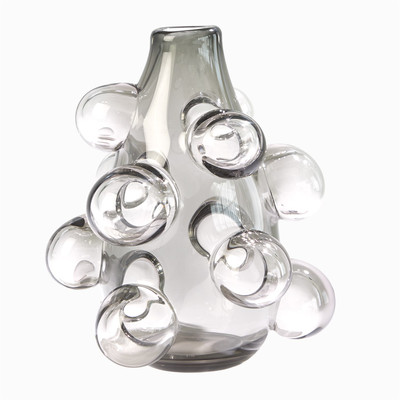 Global Views Bubbled Vase - Smoke Grey - Sm