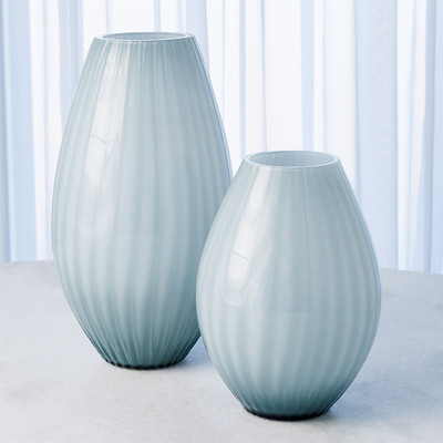 Global Views Cased Glass Stripe Vase - Blue - Lg