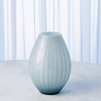 Global Views Cased Glass Stripe Vase - Blue - Lg