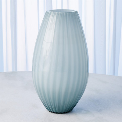 Global Views Cased Glass Stripe Vase - Blue - Sm