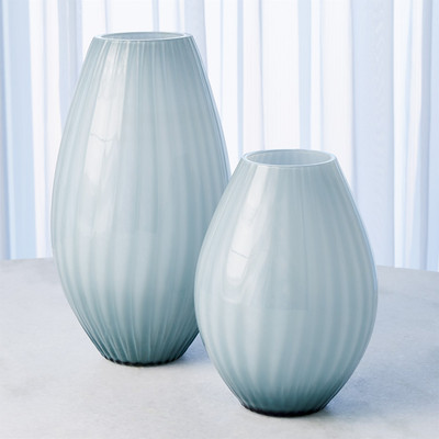 Global Views Cased Glass Stripe Vase - Blue - Sm