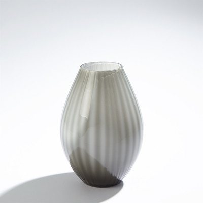 Global Views Cased Glass Stripe Vase - Grey - Sm